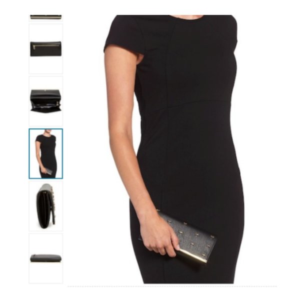 Ted Baker London Pinlie Matinee Micro Bow Leather Wallet MSRP $195 Clearance - Picture 6 of 6